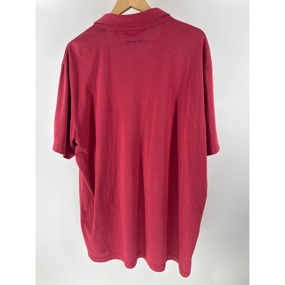 Travis Mathew Newcastle Crest Polo Shirt Mens XXL Red Golf Performance Logo - Picture 7 of 10